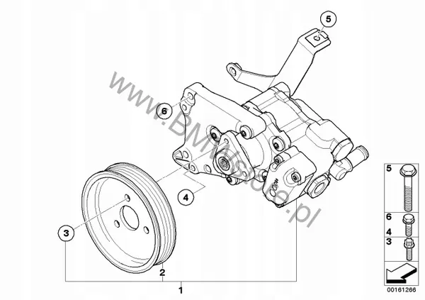 Bomba de direção assistida BMW E60 E61 E63 com polia OEM 6774698 image 10