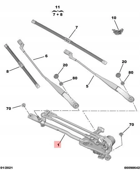 Voorruitenwissermotor Peugeot 308 T9 image 2