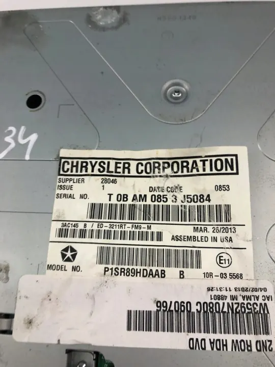 Ordinateur de Bord Dodge Caravan OEM P1SR89HDAAB 2013 image 4