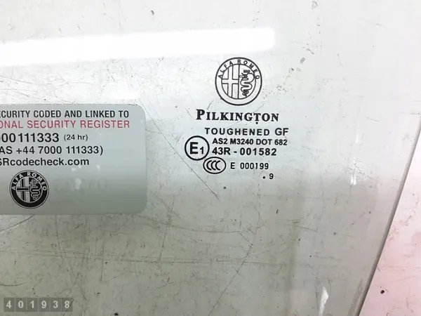Alfa Romeo Mito deur glas OEM e143r001582 image 3