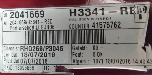 Extensão Porta Cabina DAF XF 106 Lado Esquerdo OEM 13141516 image 3
