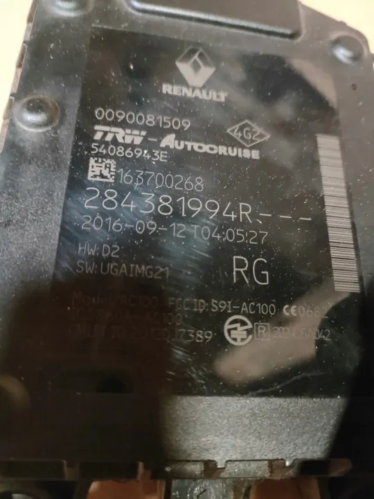 Support radar Distronic OEM 284381994R Renault Talisman image 3