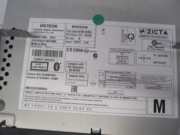 NISSAN JUKE 15r Radio CD OEM 28185BV80A image 10