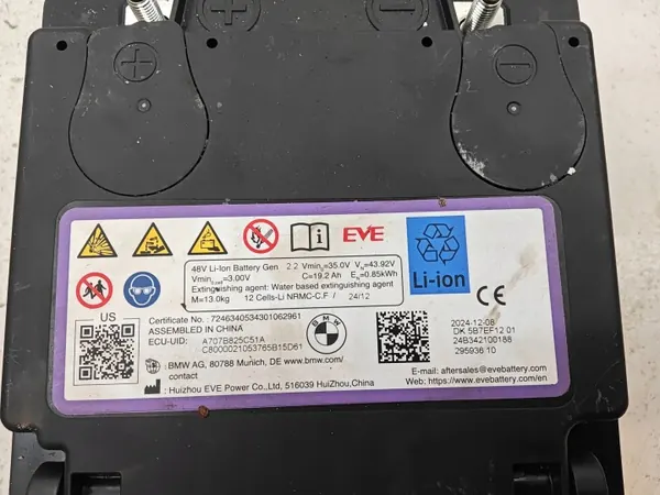 BMW 48V 19.2Ah Accu OEM 61215B38927 image 6