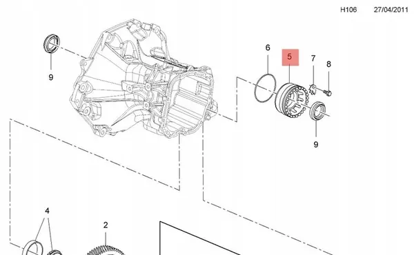 Roulement de différentiel Opel Astra J 2011 OEM 90304340 image 5