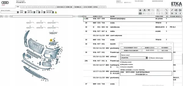 Scivolo di montaggio anteriore Audi Q5 OEM 80A807096 image 5