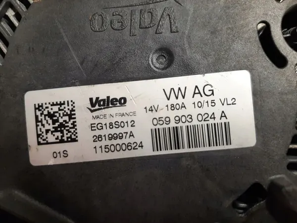 VW AUDI SKODA SEAT Vaihtovirtageneraattori 180 A 059903024A image 5