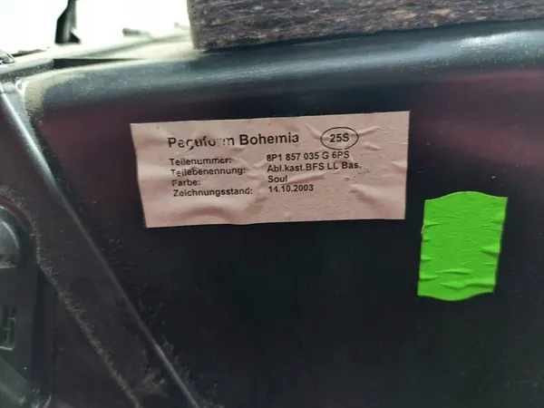 Matkustajakompartimenti 8P1857035G Audi A3 8P Lift image 8