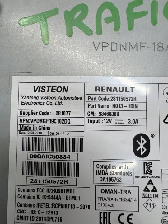 Luvas superior passageiro OEM 281150572R - Renault OE image 4