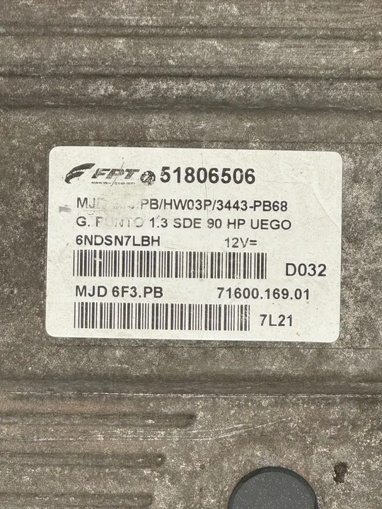 Contrôleur FIAT GRANDE PUNTO 51806506 MJD6F.PB image 2