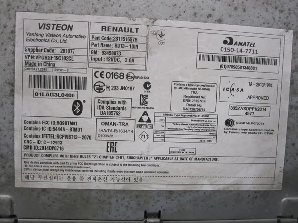 Opel Vivaro B Radio OEM 93458873 CD MP3 Bluetooth image 10
