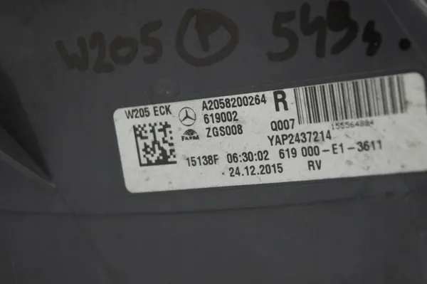 Höger bakljus Mercedes-Benz C-Klass W205 A2058200264 image 8