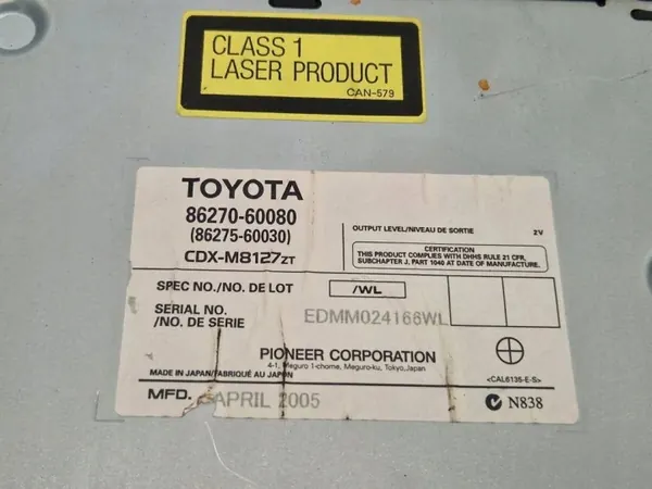 Changer CD/DVD Toyota OEM 8627060080 - Occasion image 4