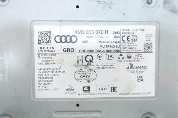 Módulo Navegación Audi MIB3 OEM 4M2035070H image 5