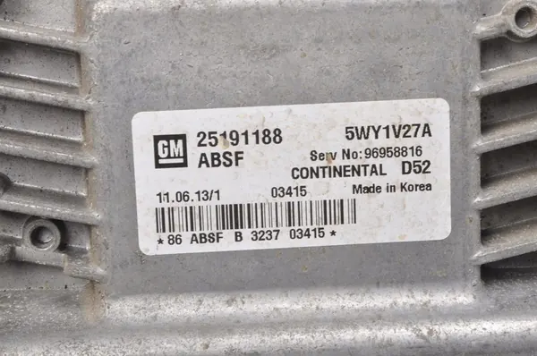 UNITÉ DE CONTRÔLE MOTEUR CHEVROLET SPARK M300 25191188 image 3