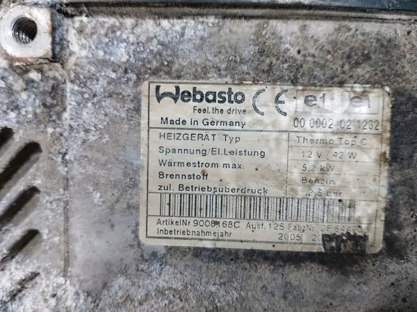 Webasto Thermo Top C 12V/42W 5.2KW Bensiini OEM Lämmitys image 6