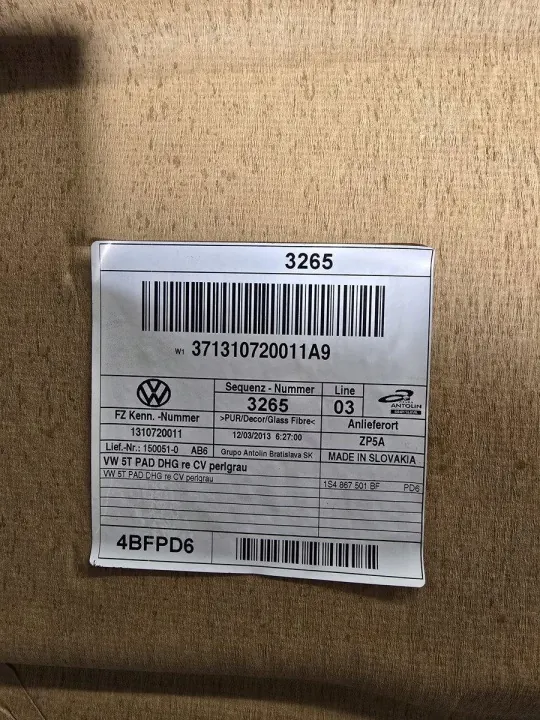 OEM 1S4867501BF Kattoverhoilu VW UP:lle, Skoda Citigo image 7