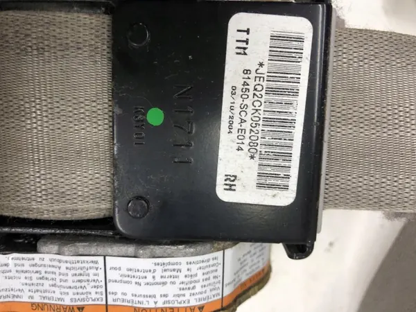 OEM PAS BEZPIECZEŃSTWA PRAWY PRZÓD SZARY HONDA CR-V II 02-06 image 4