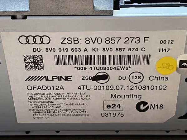 Écran LCD Audi A3 8V OEM 8V0857273F - Pièce d'occasion image 4