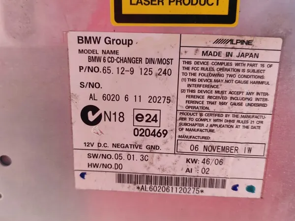 BMW E60 CD-Wechsler Magazin OEM 9125240 image 7