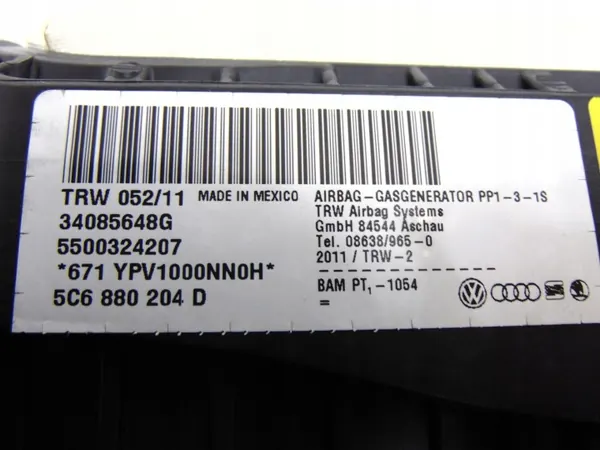 Airbag pasajero OEM 5C6880204D para VW Jetta 5C VI image 4