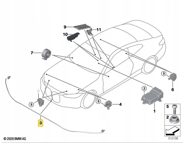 BMW 5A4FAA7 Fotgängarskyddssensor - OEM image 6