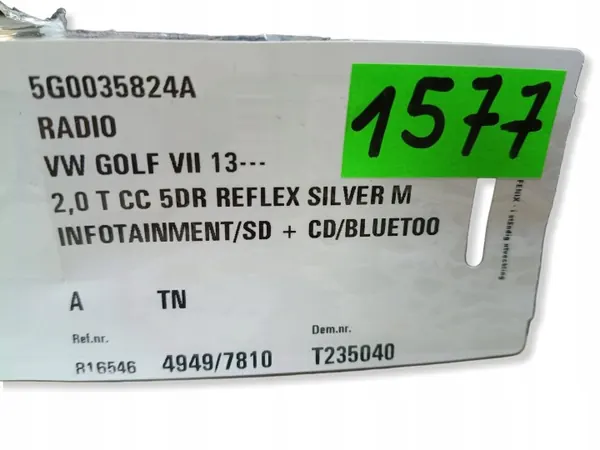 Gebruikte OEM EA0300016A Radio CD SD MMI voor VW Golf VII image 5