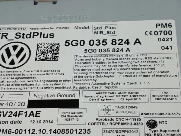 Gebruikte OEM EA0300016A Radio CD SD MMI voor VW Golf VII image 6