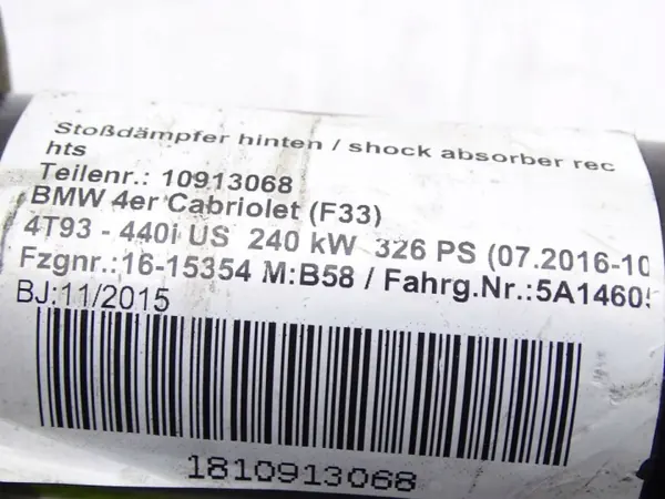 OEM 6865569 Hinterer Stoßdämpfer für BMW 4 F33 Cabrio image 8