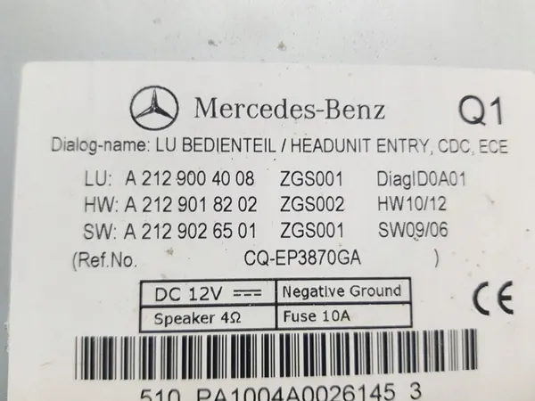 Mercedes W212 Radionavigering OEM A2129004008GG image 8