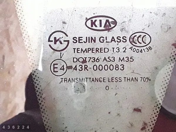 Cuarto de ventana Kia Soul OEM e443r000083 - Usado image 4
