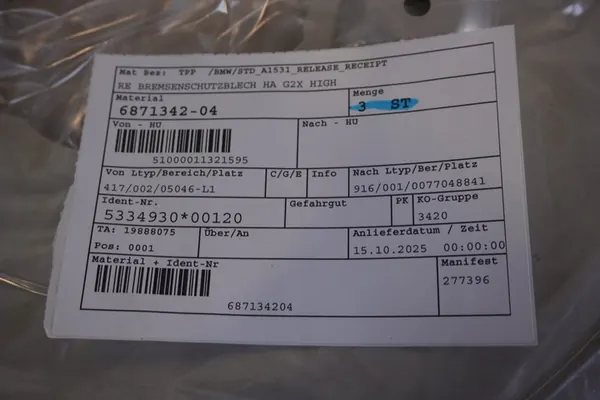 Protection Arrière BMW G20 G22 G42 Côté Droit OEM image 4