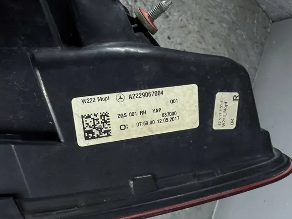 MERCEDES S-KLASA W222 LED Achterlicht Rechts A2229067004 image 6