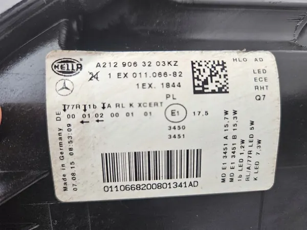 RECHTER LAMP MERCEDES W212 LIFT FULL LED ILS A2129063203 image 8