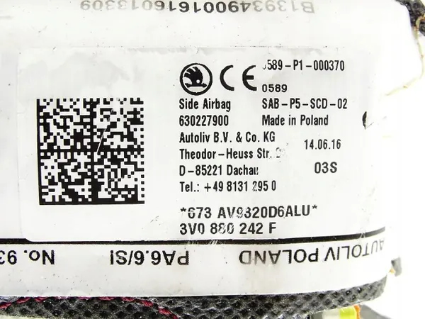 Cojín asiento derecho Seat Ateca OEM 3V0880242F image 5