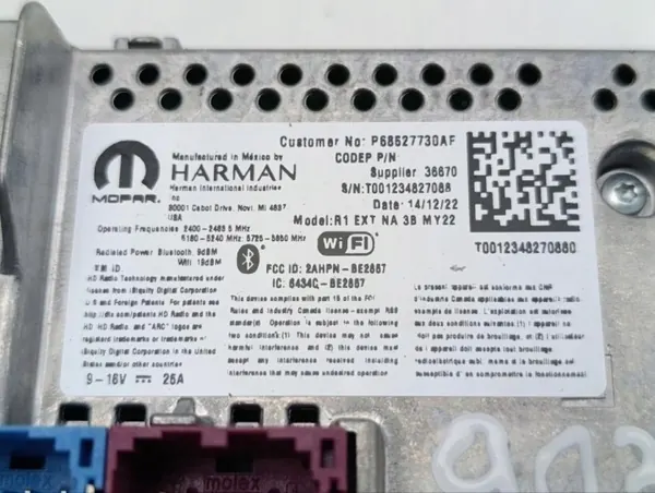 Jeep-radion kytkin OEM 68527730AF - Käytetty image 9