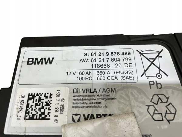 Batterie AGM OEM 9878489 12V 60Ah pour BMW image 4