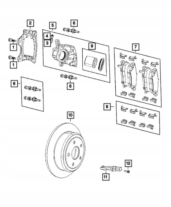 Bromsbelägg bak OEM 68 för Jeep Wrangler JL 4xe image 3