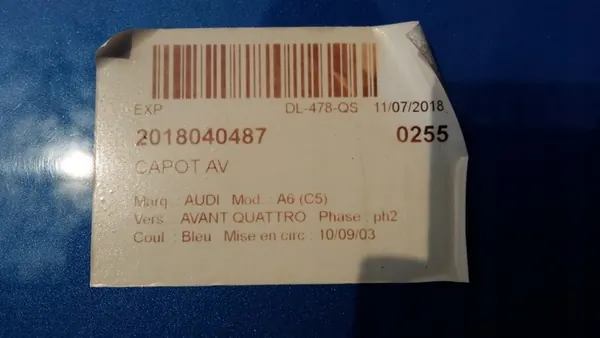 Motorhuv Audi A6 C5 Lift 01-05 image 5