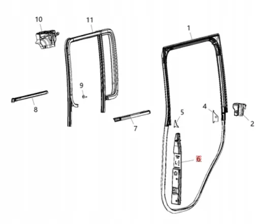 Isolant de porte arrière OEM 68399309AB pour Jeep Wrangler JL image 3