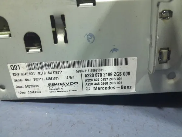 Mercedes S-klass W220 Lift Radio Navigation OEM A2208702189 image 7