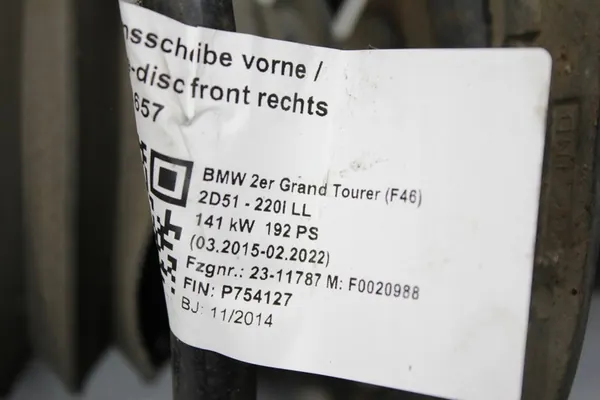 Amortizzatore Anteriore Sinistro Completo BMW F45 F46 image 3