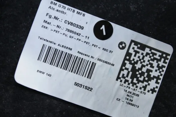 Hintere Ablage OEM 7885042 für BMW G70 Anthrazit Alcantara image 6