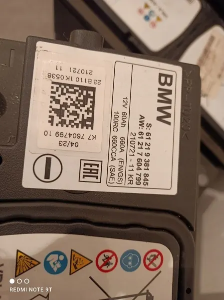 BMW AGM Start Stop Batterie 92Ah 850A OEM image 2