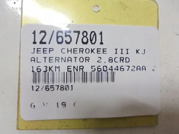 ALTERNATOR CHEROKEE III KJ 2.8CRD image 10