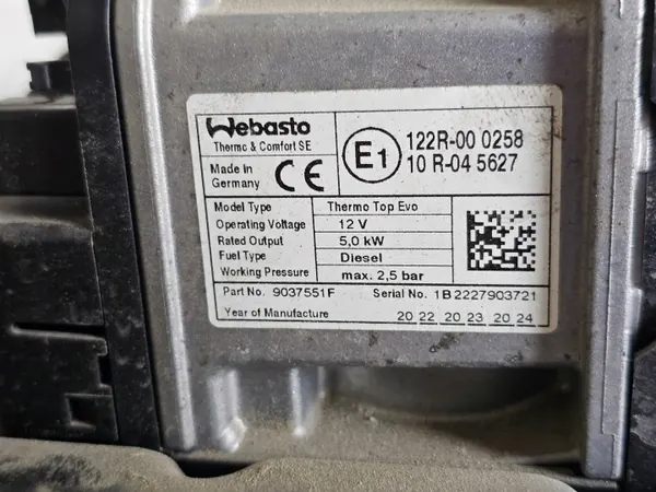 Webasto extravärmare OEM 2N0819008C för VW Crafter image 5