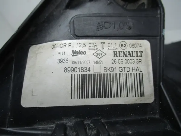 Vasen etuvalaisin Laguna 3 07-11 Tavanomainen linssi EU 260600038R image 9