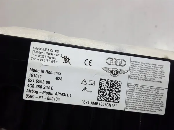 Airbag passager OEM 4G8880204E pour Audi A6 C7 4G image 4