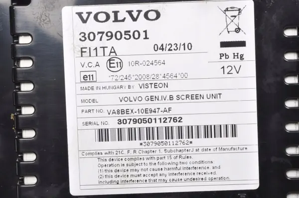 Ecrã de visualização Volvo XC90 OEM 30790501 image 3
