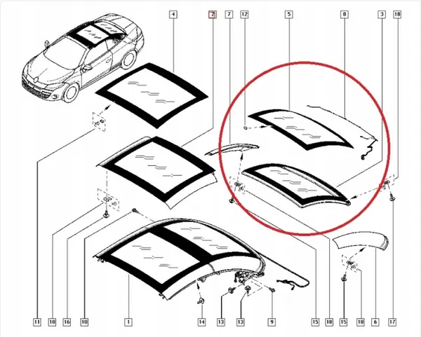 Vitre arrière OEM 970509311R pour Renault Megane III CC image 3